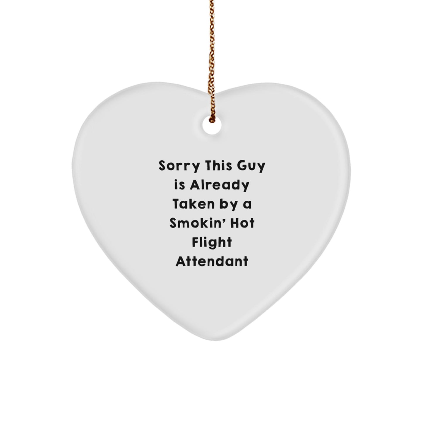 Funny Flight Attendant Heart Ornament Gifts for Men from Family, Unique Christmas Unique Gifts for Flight Attendant Friends - Image 1