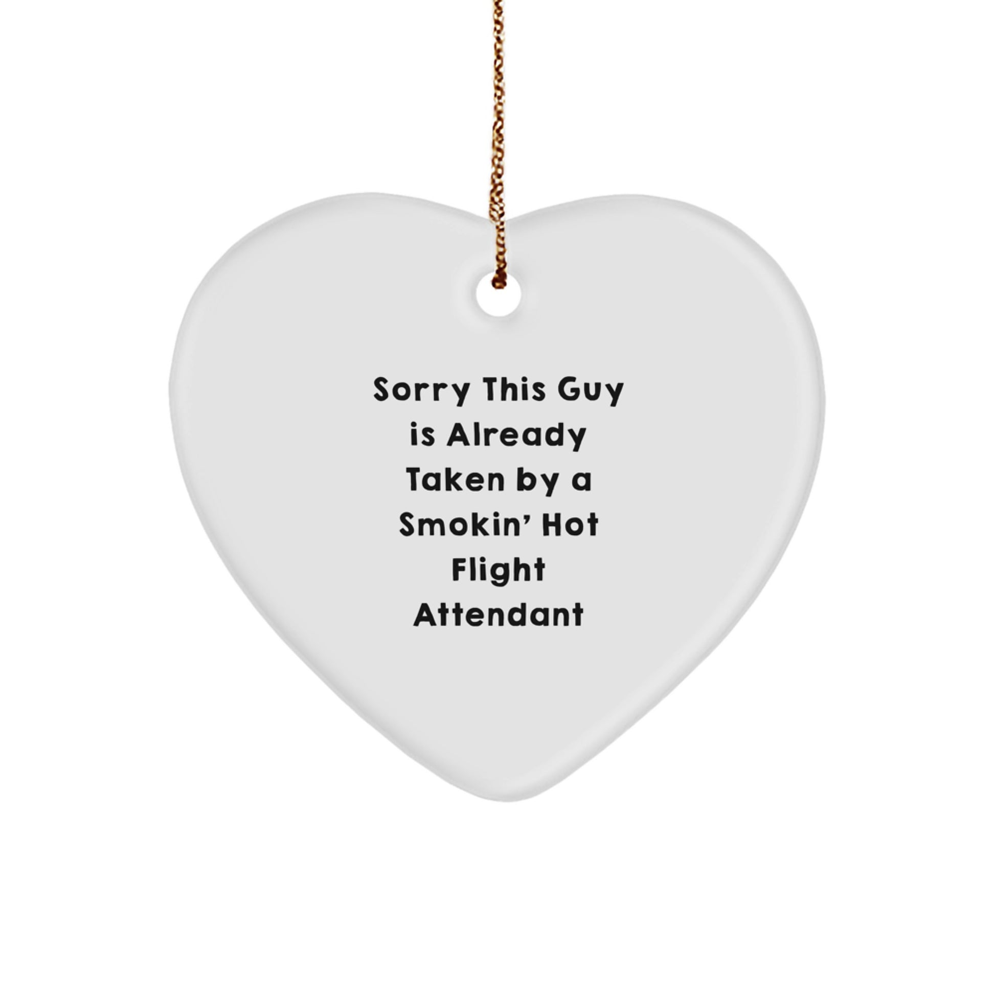 Funny Flight Attendant Heart Ornament Gifts for Men from Family, Unique Christmas Unique Gifts for Flight Attendant Friends - Image 1