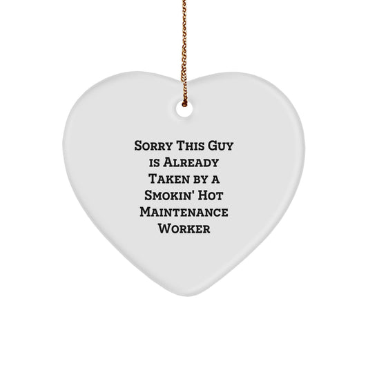 Funny Maintenance Worker Gifts for Men, Heart Ornament from Friends, Coworkers, or Family, Christmas Unique Presents for Maintenance Worker - Image 1