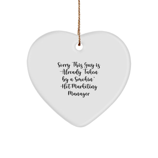 Funny Marketing Manager Heart Ornament Gifts from Men to Friends for Christmas Unique Presents - Image 1