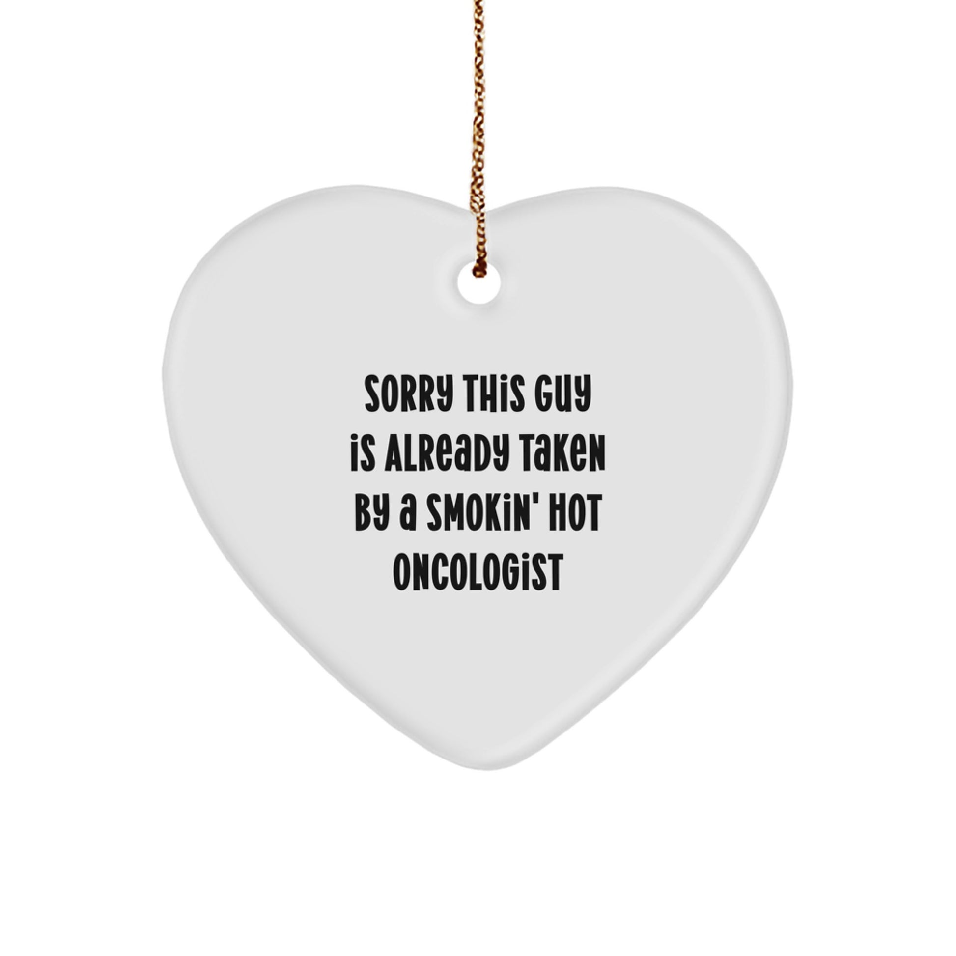 Funny Oncologist Christmas Unique Gift Ideas for Him or Her, Heart Ornament from Friends or Family - Image 1