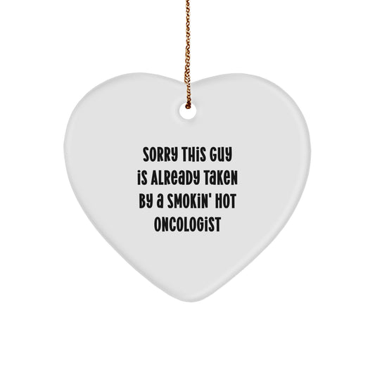 Funny Oncologist Christmas Unique Gift Ideas for Him or Her, Heart Ornament from Friends or Family - Image 1