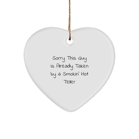 Funny Teller Heart Ornament Gifts from Men, Women, Friends for Teller, Christmas Unique Ornaments - Image 1