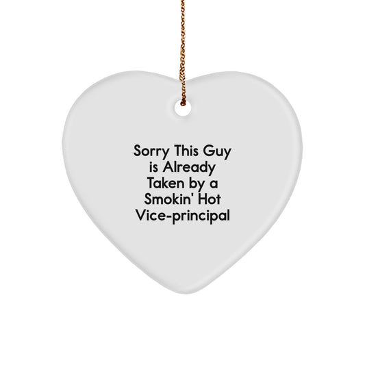 Funny Vice-principal Gifts for Men, Heart Ornament from Friends, Christmas Unique Gifts for Vice-principal, Smokin' Hot Vice-principal Quote - Image 1