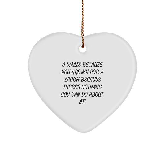 Funny Pop Heart Ornament Gifts from Family to Pop, Christmas Unique Gifts for Pop - Image 1