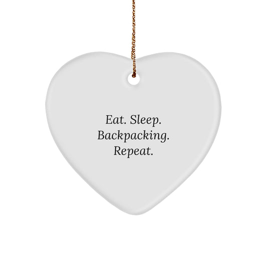 Backpacking Love Gifts for Men Women Friends Family - Funny Heart Ornament Christmas Unique - Image 1