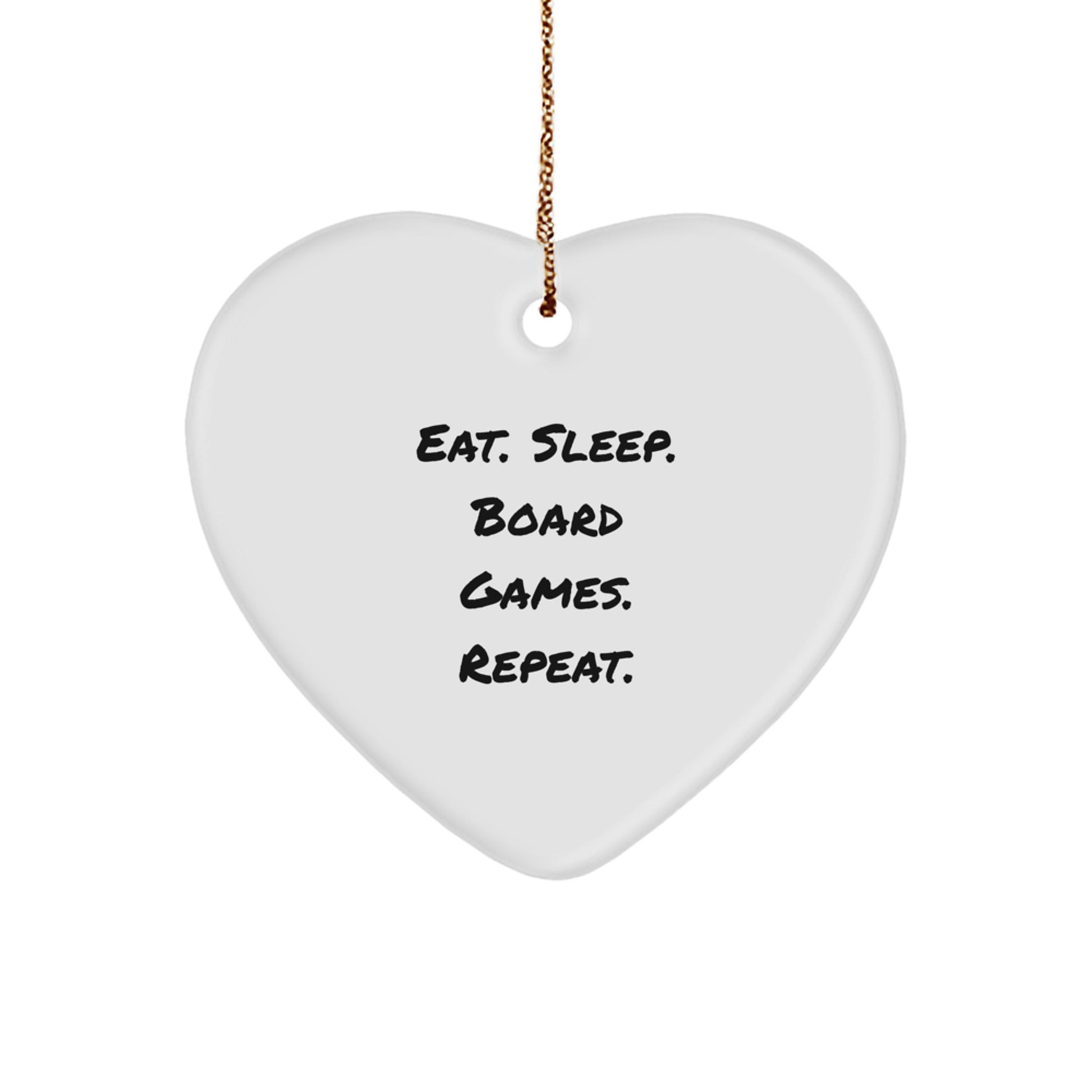 Cute Board Games Heart Ornament Gifts for Men Women Friends Family - Eat. Sleep. Board Games. Repeat. - Gifts from Loved Ones for Christmas Unique Presents - Image 1