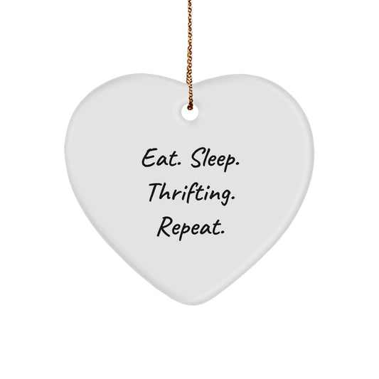 Funny Thrifting Heart Ornament Gifts from Friends and Family for Christmas Unique Thrifters - Image 1