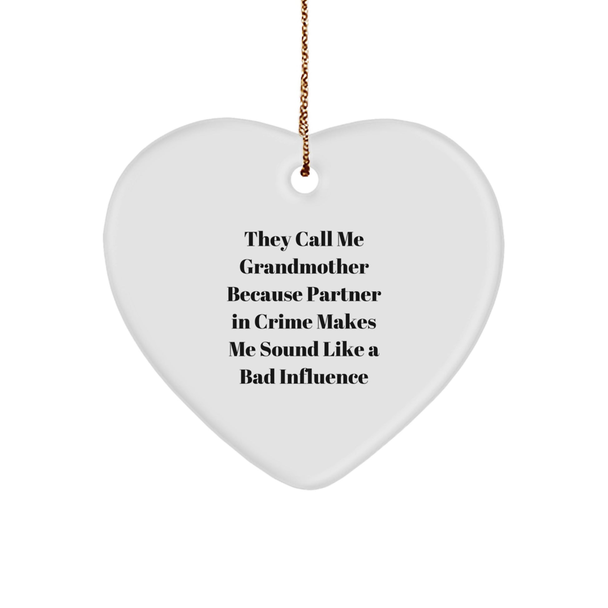 Funny Grandmother Heart Ornament Gifts from Men to Women for Christmas Unique Presents - Image 1