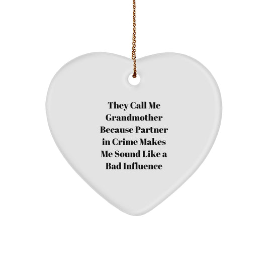 Funny Grandmother Heart Ornament Gifts from Men to Women for Christmas Unique Presents - Image 1