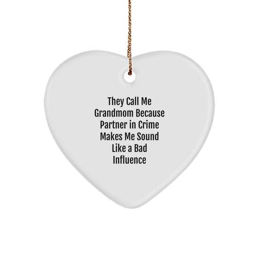 Funny Grandmom Heart Ornament, Gifts from Grandkids to Grandmom, Grandmom Christmas Decorations Unique Gifts for Grandmom - Image 1