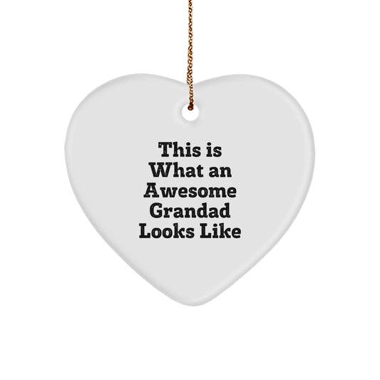 Funny Grandad Gifts from Men to Grandad - Heart Ornament for Christmas Unique Gifts - Image 1