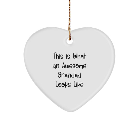 Funny Grandad Heart Ornament Gifts from Grandads to Grandsons for Christmas Unique Presents - Image 1