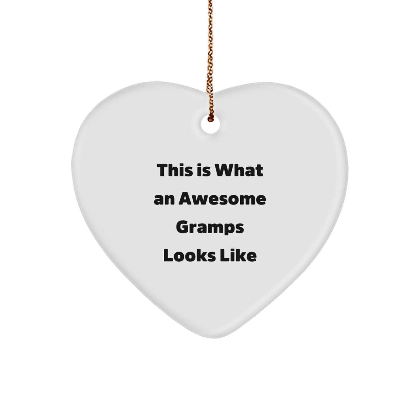 Funny Gramps Gifts, Heart Ornament for Gramps, 'This Is What An Awesome Gramps Looks Like' Christmas Unique Gift for Men - Image 1