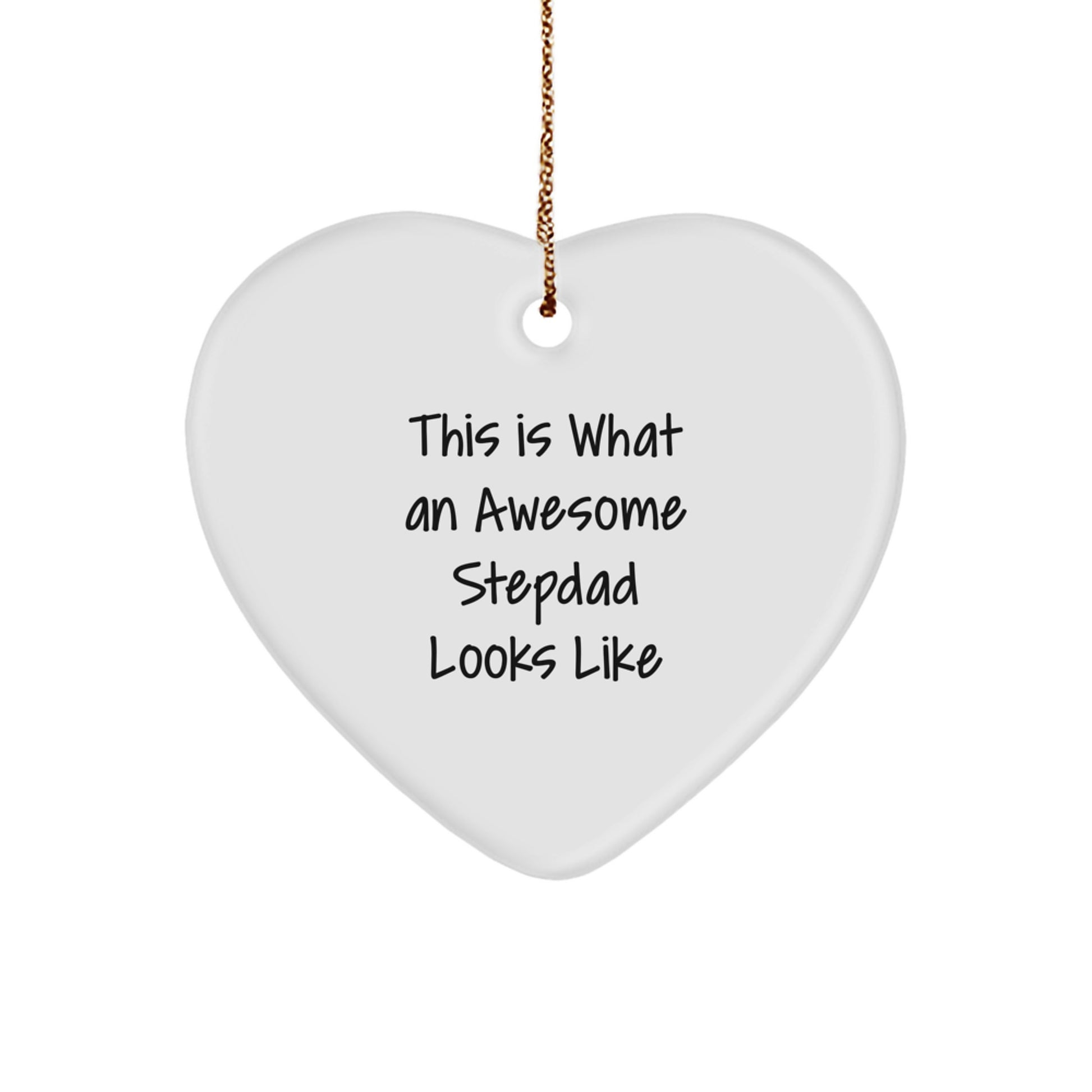 Stepdad Gifts from Family - This Is What an Awesome Stepdad Looks Like Heart Ornament for Christmas - Image 1