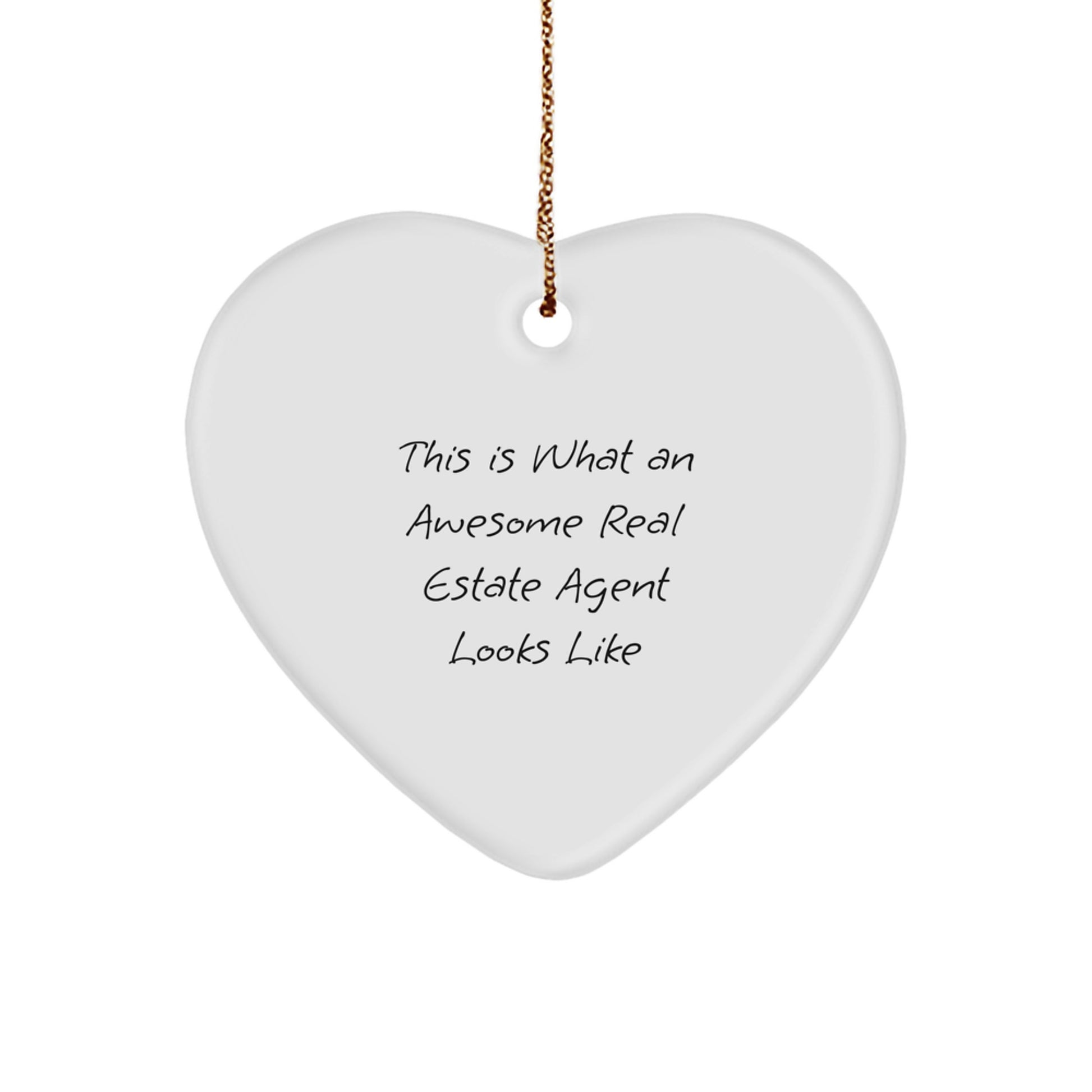 Real Estate Agent Gifts from Men - This Is What An Awesome Real Estate Agent Looks Like Heart Ornament, Perfect for Christmas Unique Gifts for Real Estate Agent Friends, Family - Image 1