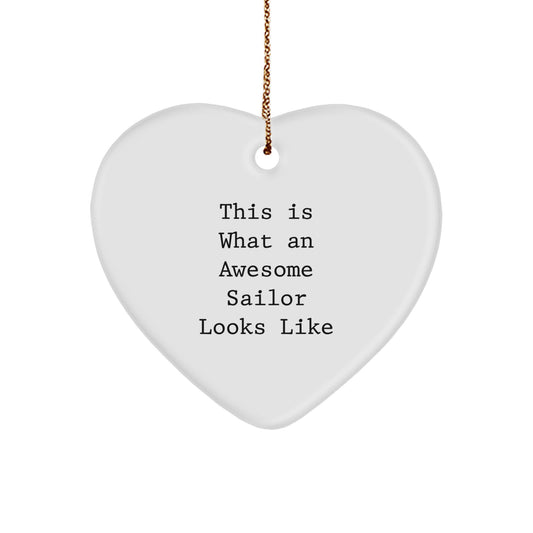 Funny Sailor Heart Ornament Gifts from Friends to Men for Christmas Unique Presents - Image 1