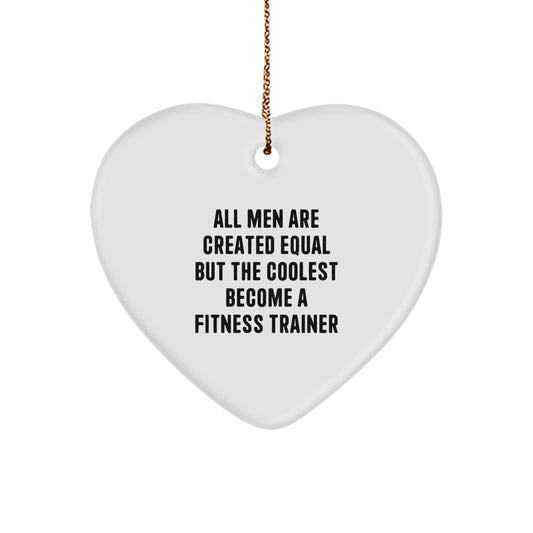 Fitness Trainer Heart Ornament Gifts for Men, Funny Quote, Christmas Unique Decorations, Gifts from Friends to Fitness Enthusiasts - Image 1