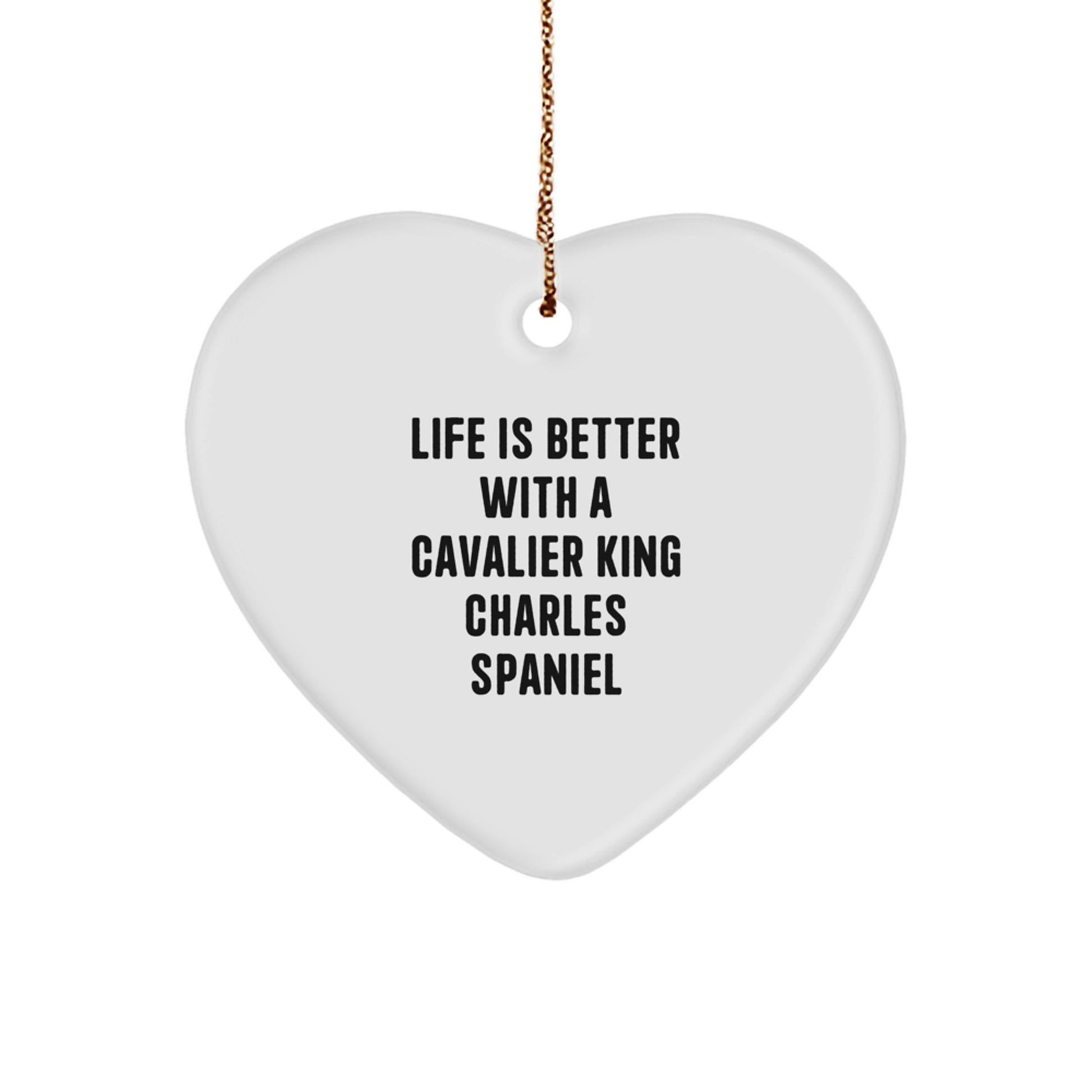 Cavalier King Charles Spaniel Dog Lovers Gifts from Family, Heart Ornament for Christmas Unique - Image 1