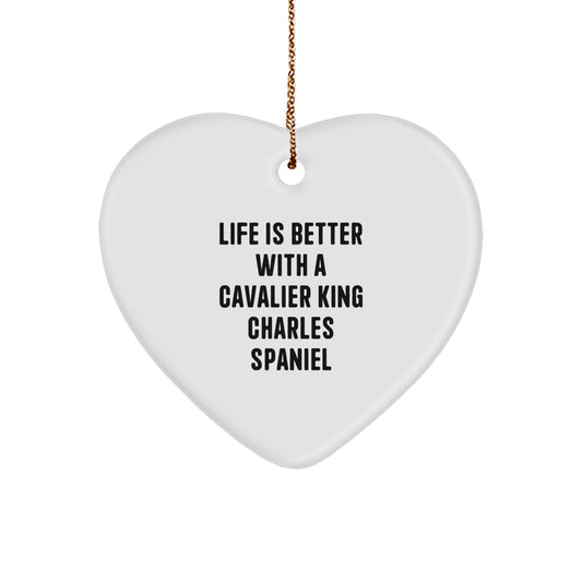 Cavalier King Charles Spaniel Dog Lovers Gifts from Family, Heart Ornament for Christmas Unique - Image 1