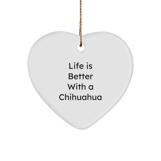 Charming Chihuahua Dog Heart Ornament Gifts from Friends, Family, or Coworkers for Men, Women, and Chihuahua Dog Lovers This Christmas - Image 1