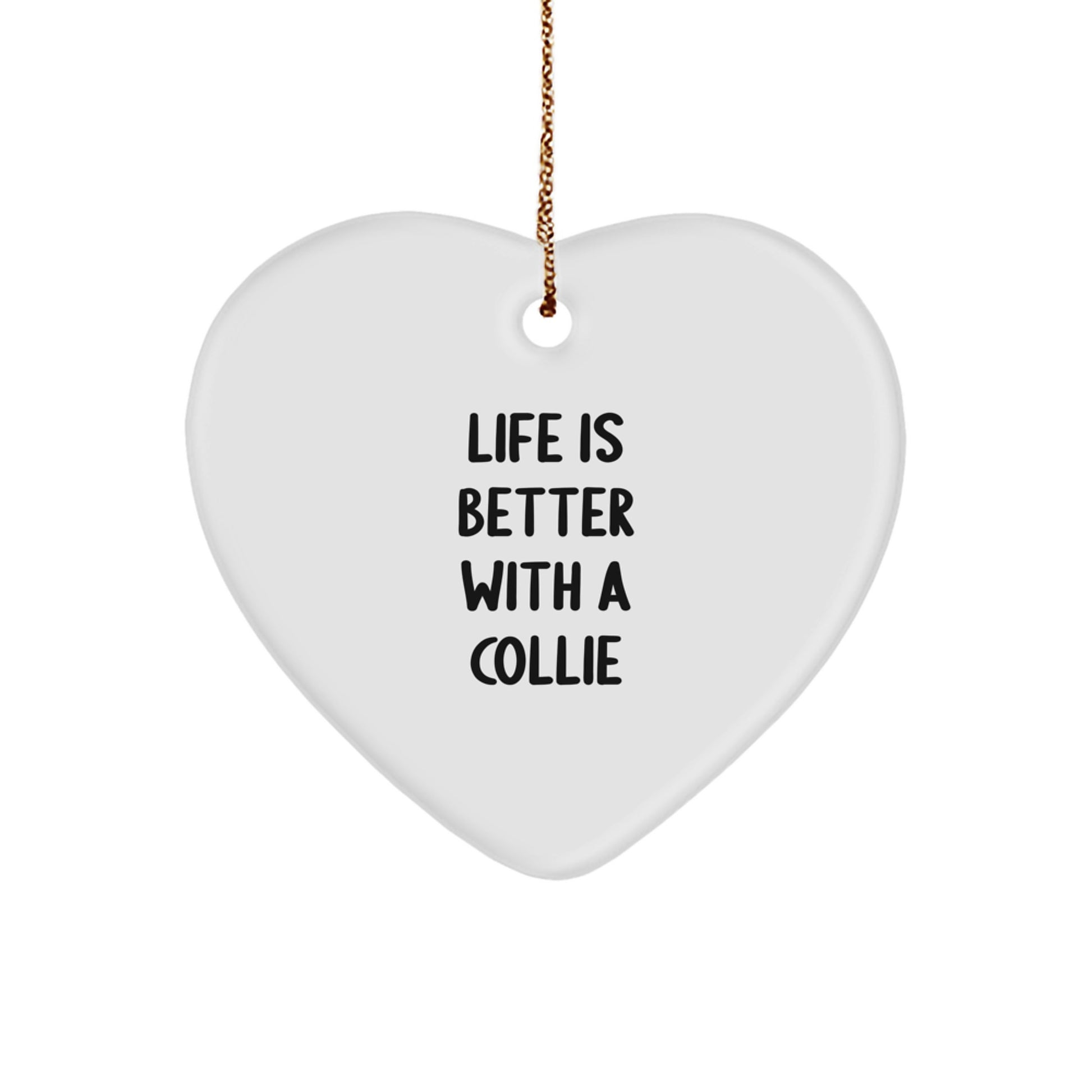 Collie Dog Lovers Heart Ornament Gifts from Friends for Christmas - Image 1