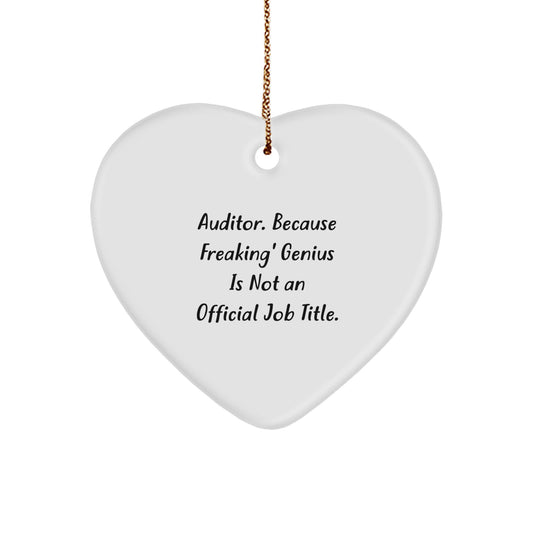 Auditor Heart Ornament Funny Quote Gifts from Friends, Family, Coworkers to Auditor, Men, Women, Christmas Unique Gifts - Image 1