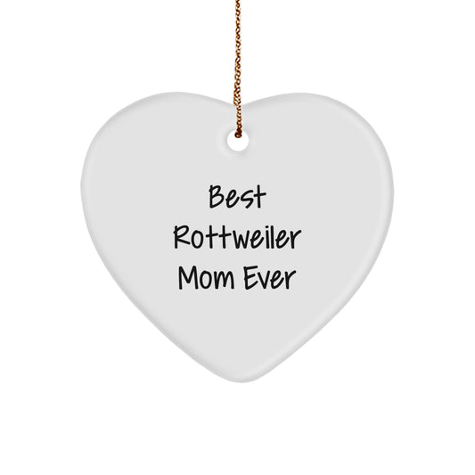 Funny Rottweiler Mom Gifts from Women to Rottweiler Dog Lovers - Heart Ornament for Christmas Unique Gifts - Image 1