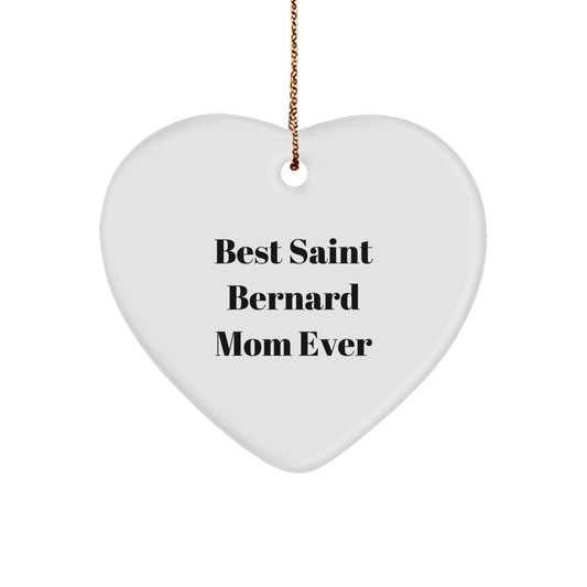 Saint Bernard Dog Gifts from Mom - Funny Heart Ornament for Christmas Unique Presents - Image 1