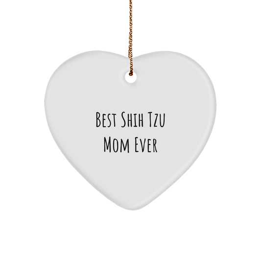 Funny Shih Tzu Dog Gifts for Mom - Shih Tzu Mom Ever Heart Ornament - Gifts for Shih Tzu Lovers from Friends at Christmas - Image 1