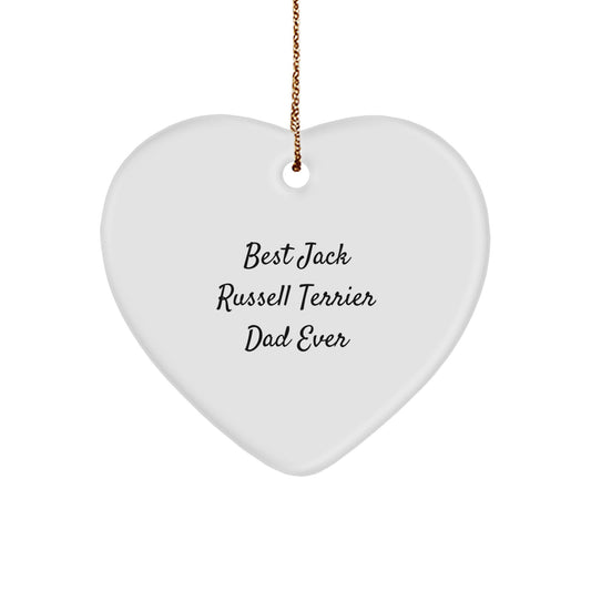 Funny Jack Russell Terrier Dog Gifts for Dad from Family - Heart Ornament for Christmas - Image 1