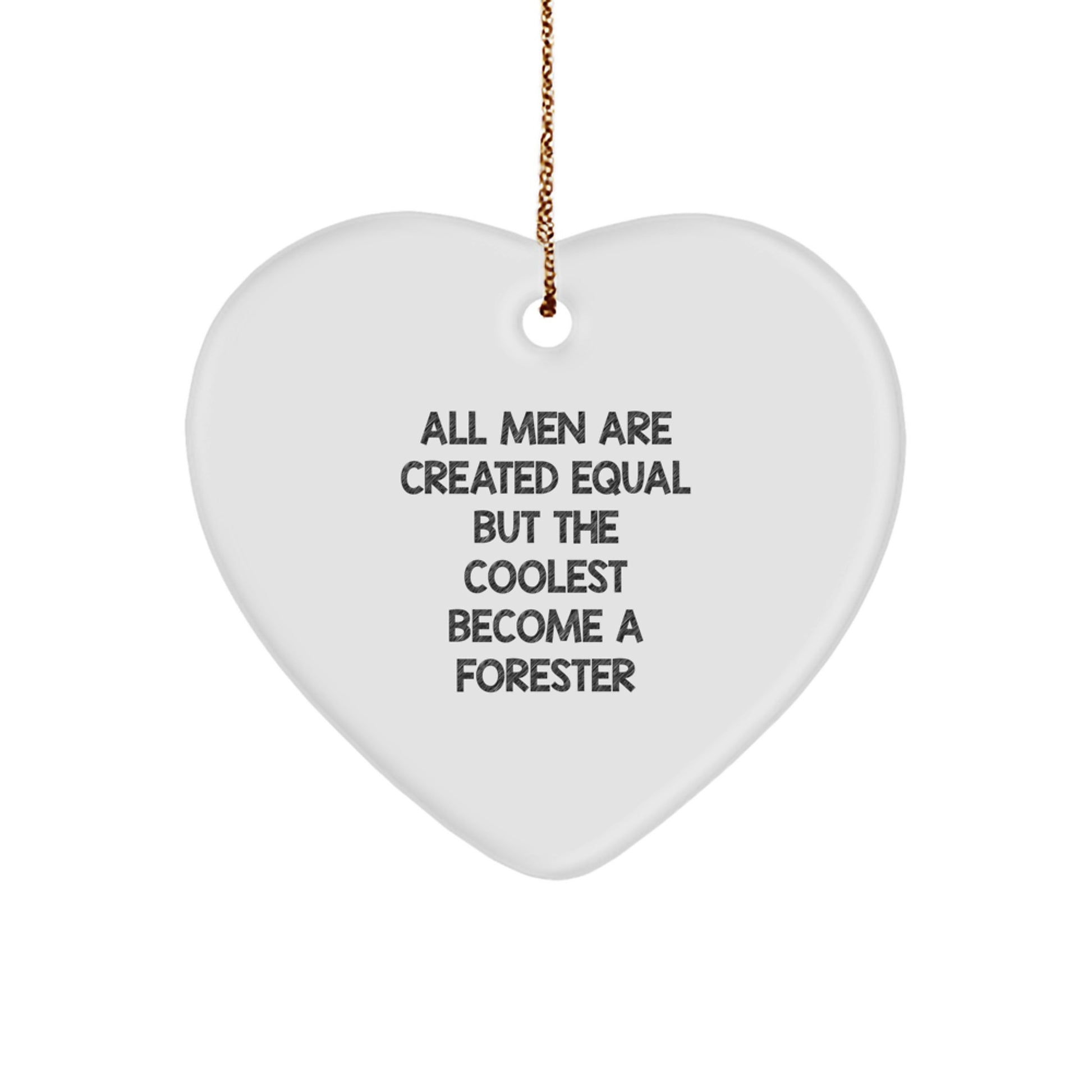 Funny Forester Gifts for Men, Unique Heart Ornament, Christmas Unique Gifts from Men to Forester - Image 1