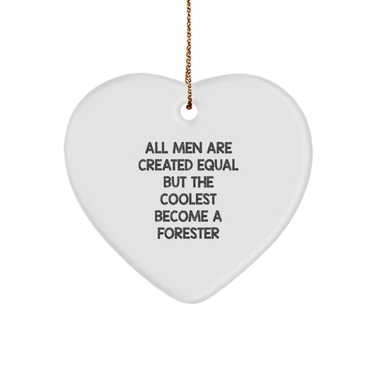 Funny Forester Gifts for Men, Unique Heart Ornament, Christmas Unique Gifts from Men to Forester - Image 1