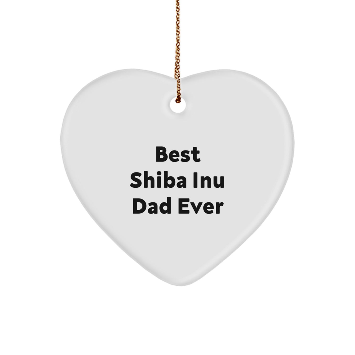 Funny Shiba Inu Dad Gifts for Men, Women, Friends, Coworkers, Family - Heart Ornament Best Shiba Inu Dad Ever - Christmas Unique Gifts from Dad to Shiba Inu Dog - Image 1