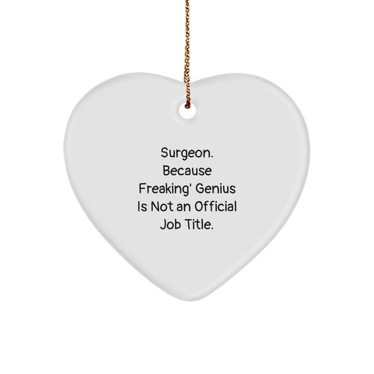 Funny Surgeon Heart Ornament Gifts from Men to Friends, Inspirational Heart-Shaped Decoration for Christmas Unique Gifts - Image 1