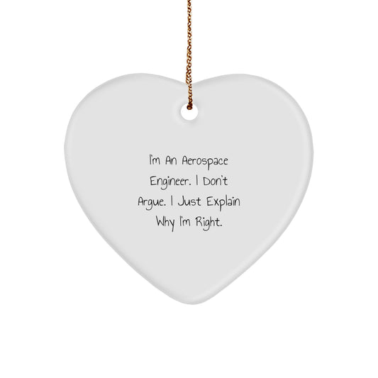Funny Heart Ornament for Aerospace Engineer Friend or Family Member, Unique Gifts from Friends, Coworkers, or Family for Christmas Unique Gifts - Image 1