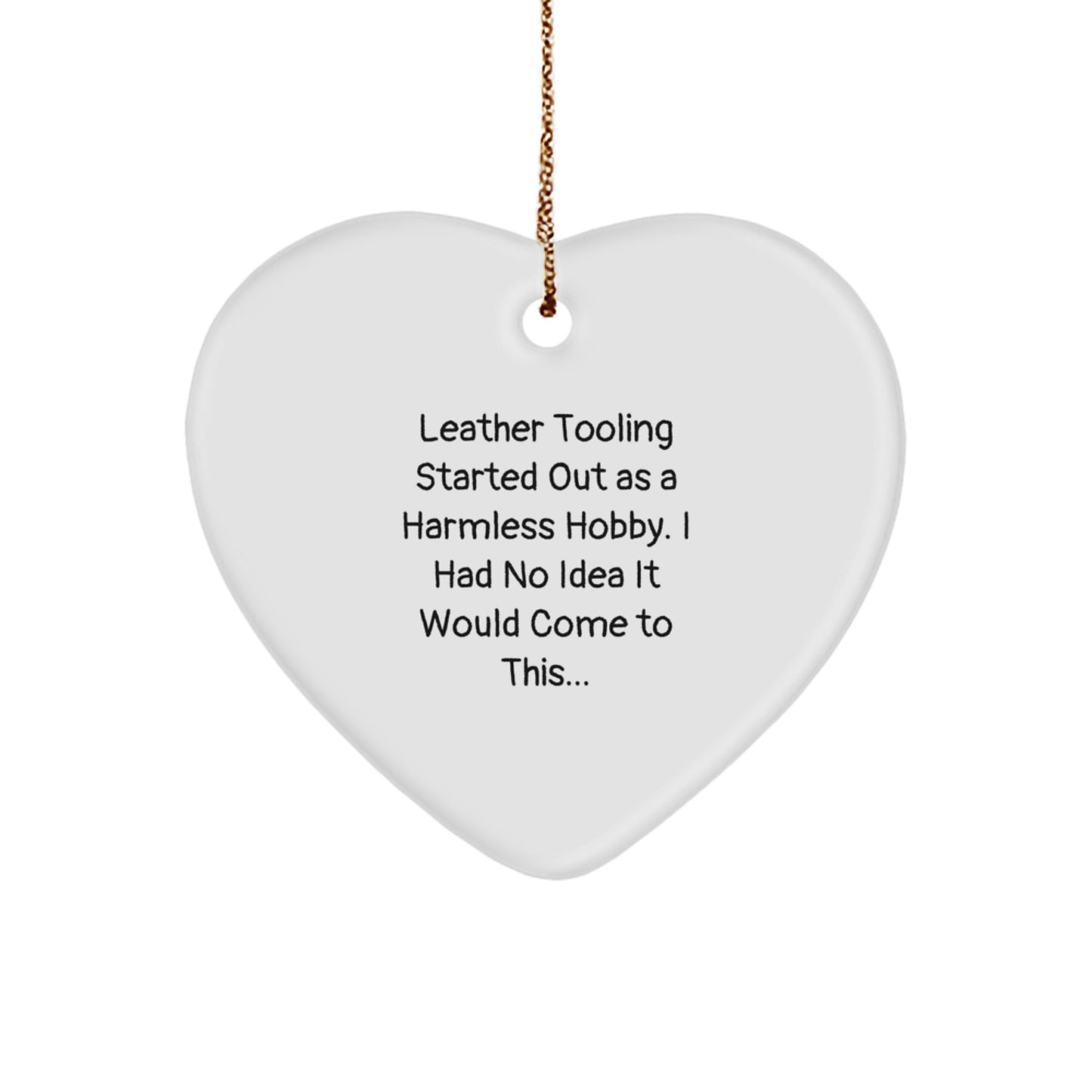 Funny Leather Tooling Gifts from Friends for Men, Women, Coworkers, and Family - Heart Ornament with Christmas Unique Gifts - Image 1