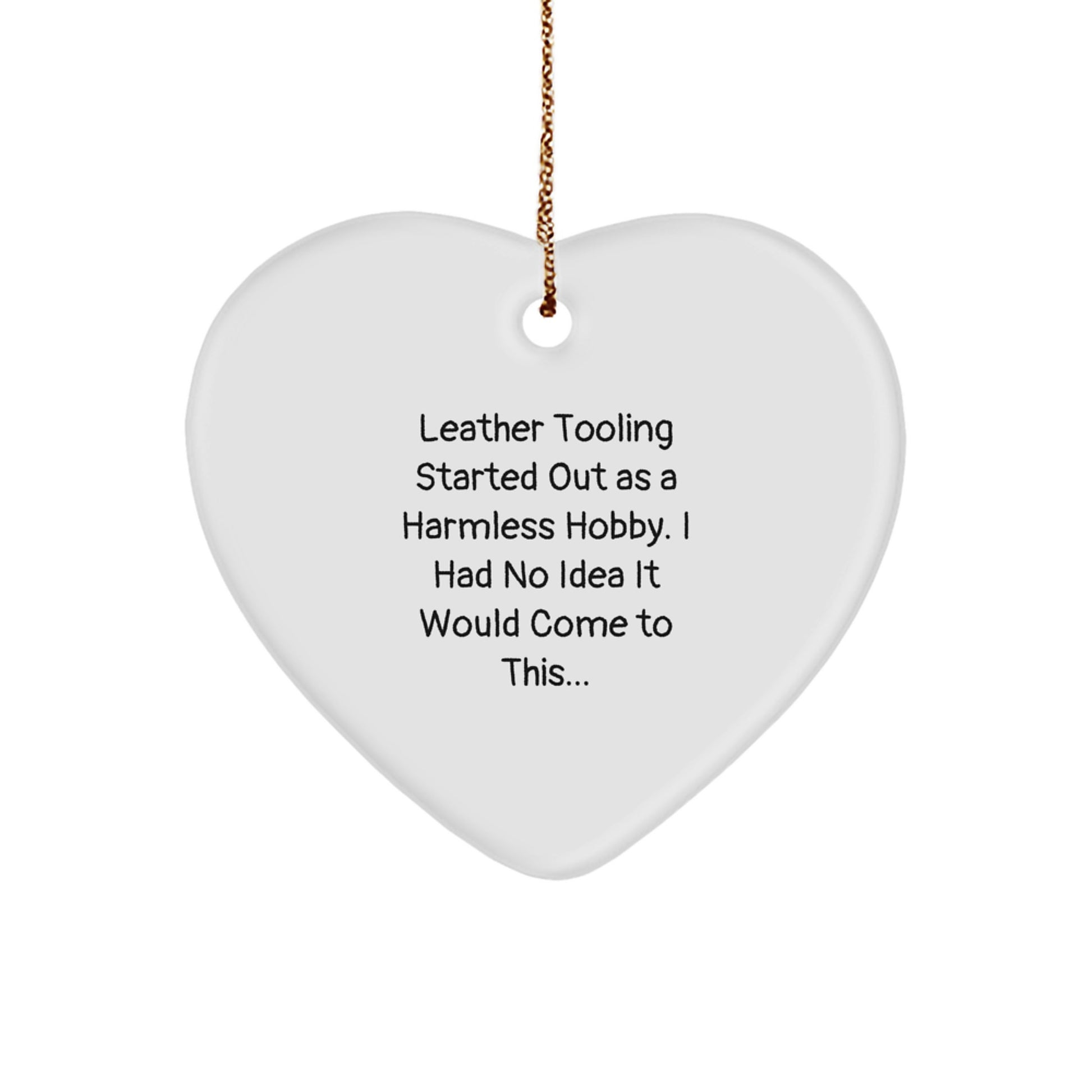 Funny Leather Tooling Gifts from Friends for Men, Women, Coworkers, and Family - Heart Ornament with Christmas Unique Gifts - Image 1