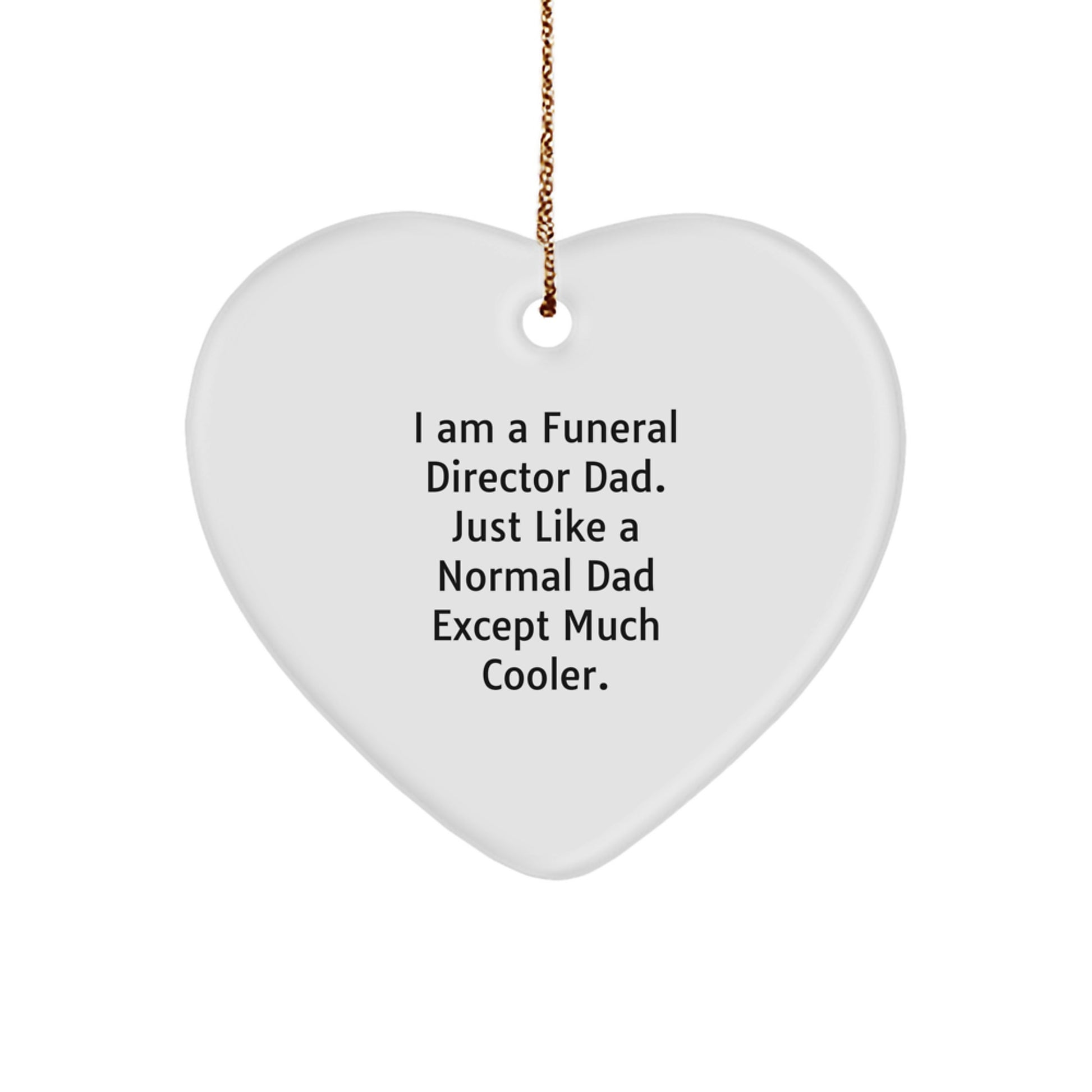 Funny Funeral Director Heart Ornament Gifts for Men from Family, Heart Shaped Unique Christmas Unique Gifts - Image 1