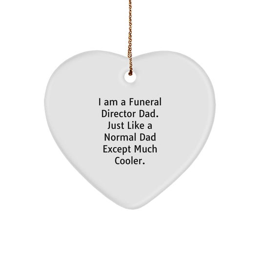 Funny Funeral Director Heart Ornament Gifts for Men from Family, Heart Shaped Unique Christmas Unique Gifts - Image 1