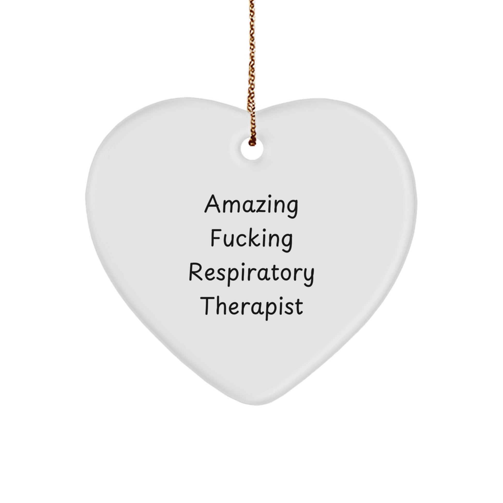 Funny Respiratory Therapist Gifts, Christmas Unique Heart Ornament for Respiratory Therapist, Gifts from Men - Image 1