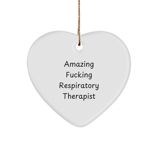 Funny Respiratory Therapist Gifts, Christmas Unique Heart Ornament for Respiratory Therapist, Gifts from Men - Image 1