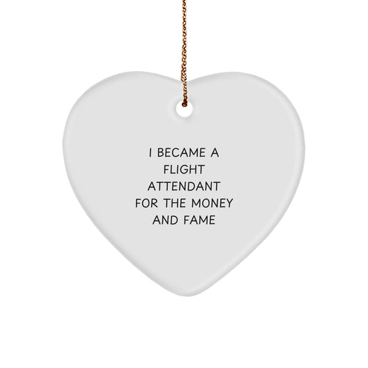 Funny Flight Attendant Heart Ornament Gifts from Friends for Christmas - Unique Flight Attendant Gifts - Image 1