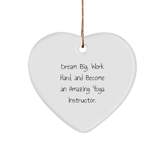 Gifts from Friends for Yoga Instructor - Funny Heart Ornament with Dream Big Quote, Perfect Christmas Unique Gifts - Image 1
