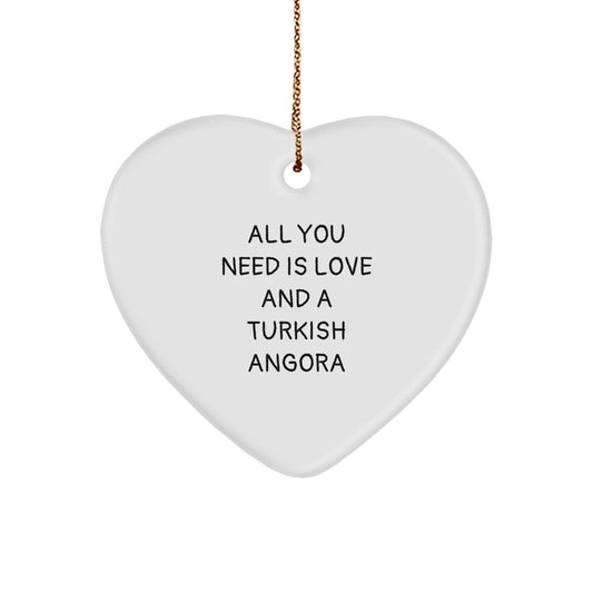 Turkish Angora Cat Lover Gifts from Friends, Family, or Coworkers - Heart Ornament for Men, Women, or Kids - Christmas Unique Gifts - Image 1