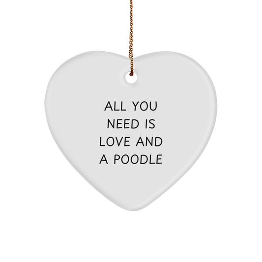 Poodle Dog Gifts for Christmas - Funny Heart Ornament for Poodle Dog Enthusiasts - Gifts from Family to Friends with Love Quote - Image 1