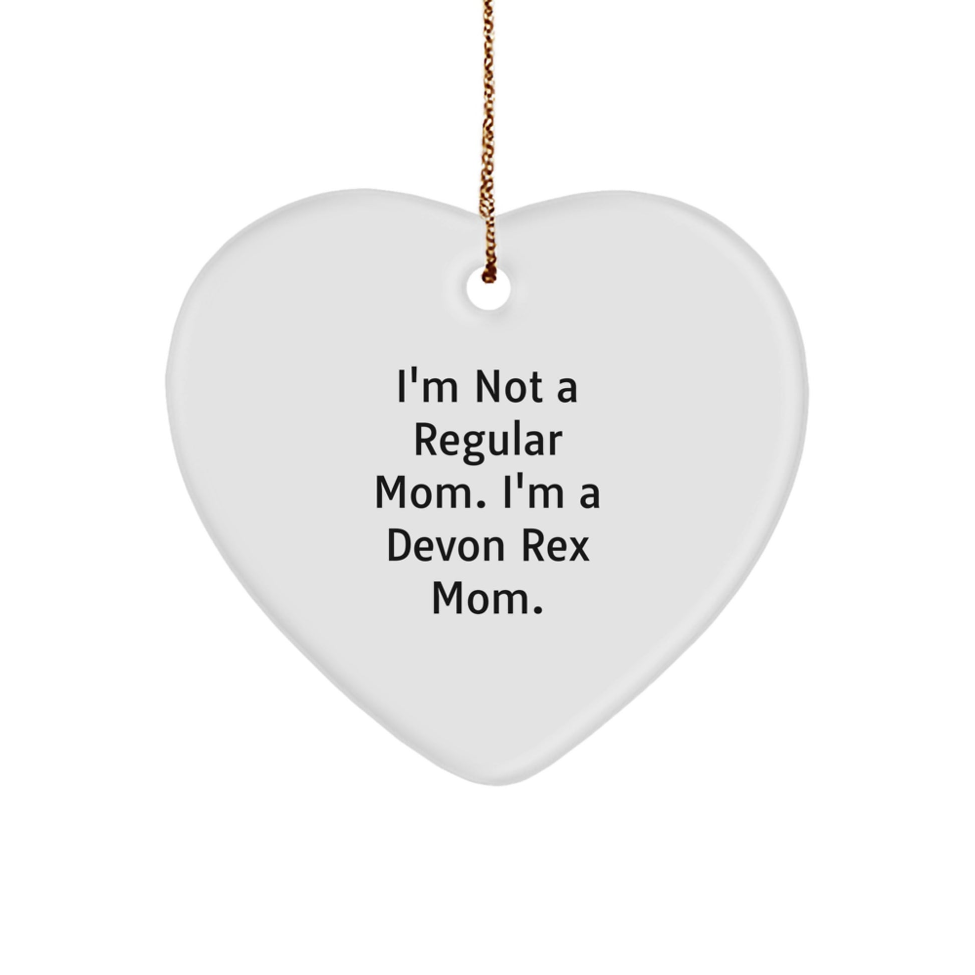 Funny Devon Rex Cat Mom Gifts from Family - Heart Ornament for Christmas - Image 1
