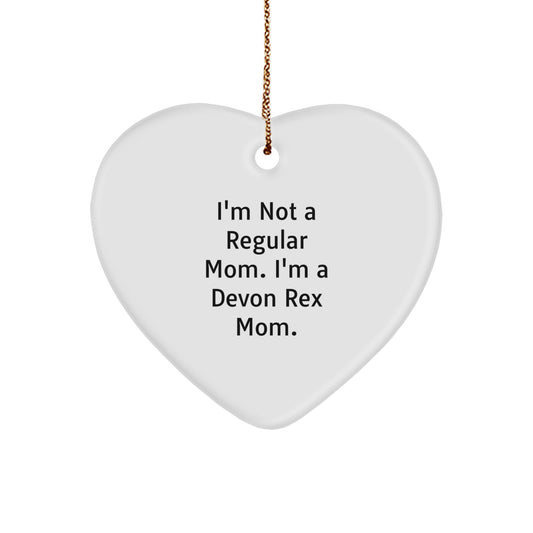 Funny Devon Rex Cat Mom Gifts from Family - Heart Ornament for Christmas - Image 1