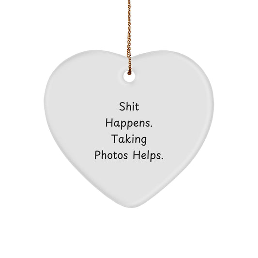 Funny Taking Photos Heart Ornament Gifts from Friends for Women on Christmas - Image 1