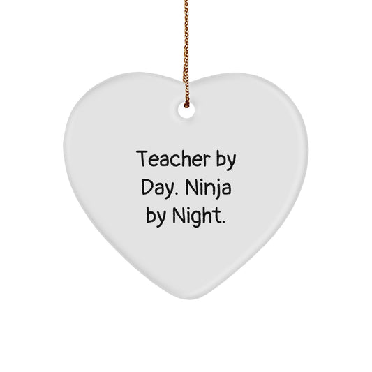 Teacher Heart Ornament Funny Quote Gifts from Friends for Teacher Christmas Unique Gifts - Image 1